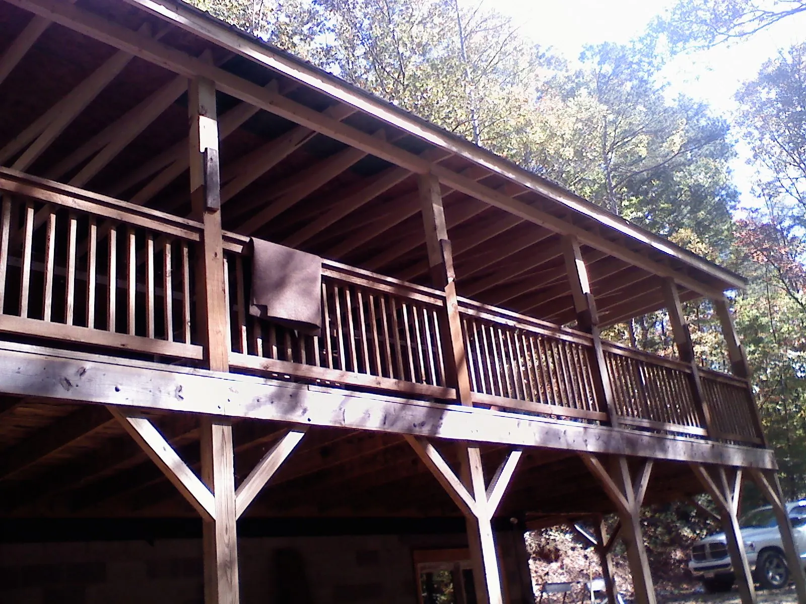 Timber framing under a new elevated porch and deck — Roof Leak Repair in Bradenton Beach by Roofing Brothers